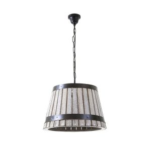 Bretton 1 Light Timber Pendant Large - ELCOR101201214L