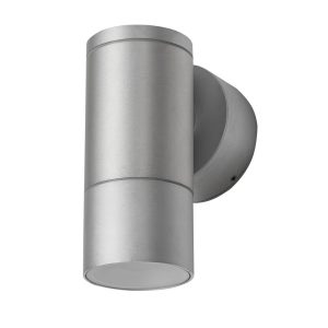 Elite 240V GU10 Cylindrical Wall Pillar Light Aluminium - 19398