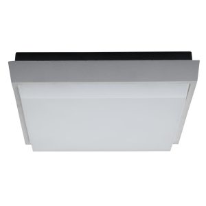 Tab 20 Watt Splashproof Dimmable Square LED Ceiling Light Silver / Warm White - 19556