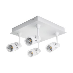 Jet 40 Watt Quad Square Dimmable LED Spotlight White / White - 20663