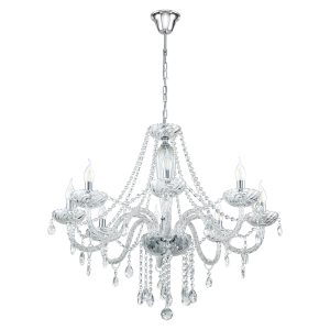 Basilano 1 8 Light Chandelier Chrome / Clear - 39101