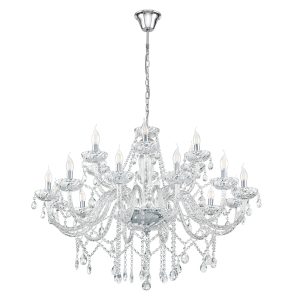 Basilano 1 18 Light Chandelier Chrome / Clear - 39103