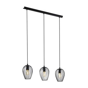 Newtown Vintage Wire Cage 3 Light Bar Pendant Black - 49478