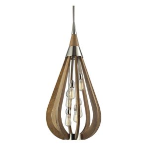 Modern Timber 6 Light Pendant Taupe - Bonito3