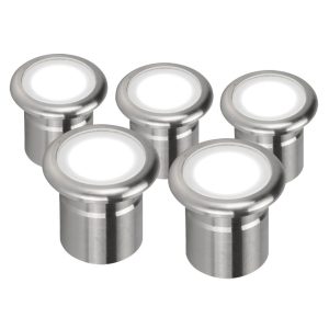 Vivid 3 Watt 12V Five Pack LED Deck Light Stainless Steel / White - 21102