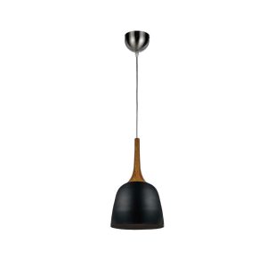 Polk 1 Light Pendant Small Oak / Black - POLK PE20-OKBK