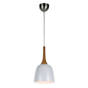 Polk 1 Light Pendant Small Oak / White - POLK PE20-OKWH