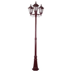 Chester Three Head Tall Post Light Burgundy - 15028