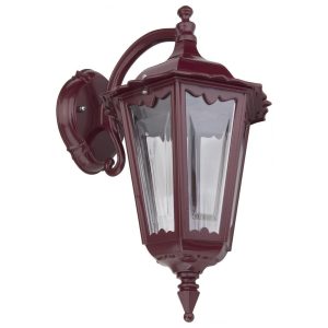 Chester Curved Arm Downward Wall Light Burgundy - 15046