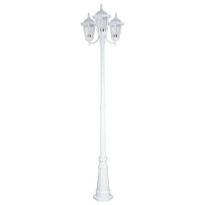 Chester Triple Head Curved Arm Tall Post Light White - 15061