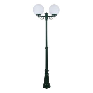 Siena Twin 30cm Spheres Tall Post Light Green - 15623