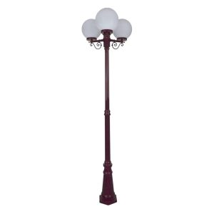 Siena Triple 25cm Spheres Tall Post Light Burgundy - 15628