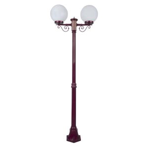 Siena Twin 25cm Spheres Medium Post Light Burgundy - 15652