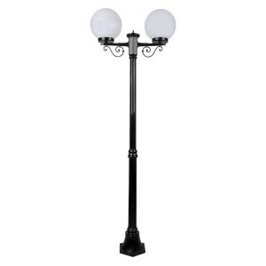Siena Twin 30cm Spheres Medium Post Light Black - 15657