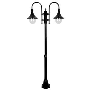 Monaco Twin Head Medium Post Light Black - 15837