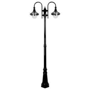 Monaco Twin Head Tall Post Light Black - 15849