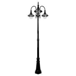 Monaco Triple Head Tall Post Light Black - 15855