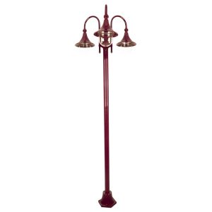 Monaco Triple Head Tall Plain Post Light Burgundy - 15862