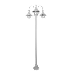 Monaco Triple Head Tall Plain Post Light White - 15865