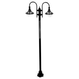 Monaco Twin Head Plain Post Light Black - 15867