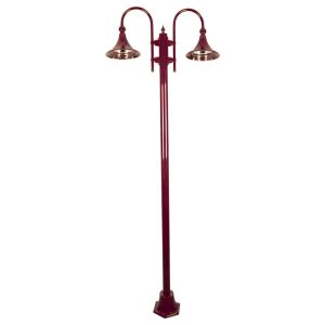 Monaco Twin Head Plain Post Light Burgundy - 15868