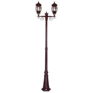 Vienna Twin Head Tall Post Light Burgundy - 15934