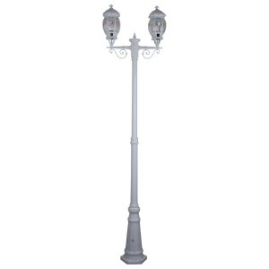 Vienna Twin Head Tall Post Light White - 15937