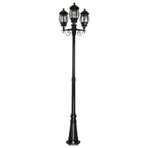 Vienna Triple Head Tall Post Light Black - 15939