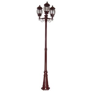 Vienna Triple Head Tall Post Light Burgundy - 15940