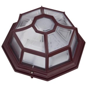 Vienna B22 240V Flush Mount Light Burgundy - 15946