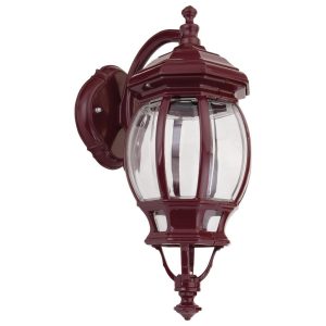 Vienna Curved Arm Downward Wall Light Burgundy - 15964