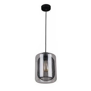 Oblong Glass Pendant Black Mesh - Tono1