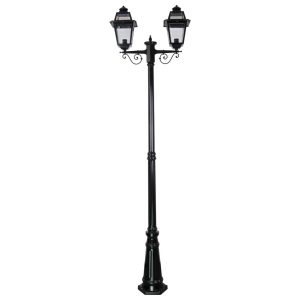 Avignon Twin Head Tall Post Light Black - 15243