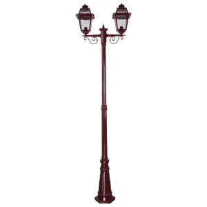 Avignon Twin Head Tall Post Light Burgundy - 15244