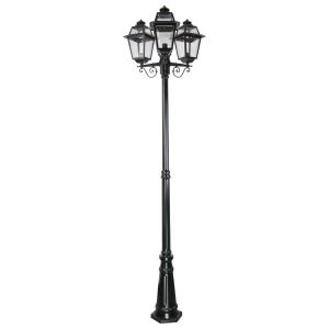 Avignon Triple Head Tall Post Light Black - 15249