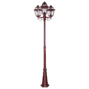 Avignon Triple Head Tall Post Light Burgundy - 15250