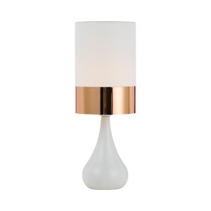 Akira 1 Light Table Lamp White / Copper - AKIRA TL-WHCP