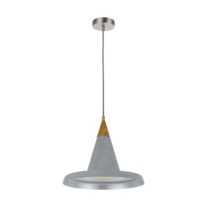 Ekland 1 Light Pendant Grey / Oak - EKLAND PE35-GY