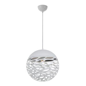 Farina 1 Light Ball Pendant Small White - Farina PEB30-WH