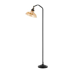 Hertel 1 Light Floor Lamp Black / Amber - HERTEL FL-BKAM