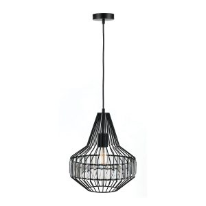 Elmas 1 Light Pendant Small Black - ELMAS PE32-BKCL