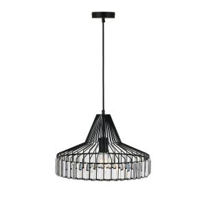 Elmas 1 Light Pendant Large Black - ELMAS PE42-BKCL