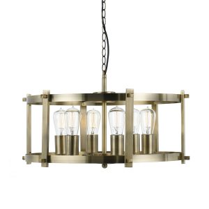 Finley 6 Light Pendant Large Antique Brass - FINLEY PE60-AB