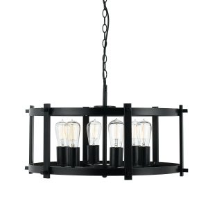 Finley 6 Light Pendant Large Black - FINLEY PE60-BK