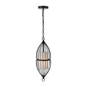 Rashid 1 Light Pendant Small Black - RASHID PE17-BK