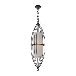 Rashid 1 Light Pendant Large Black - RASHID PE25-BK