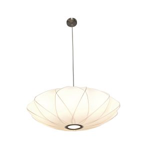 Aragon 1 Light Pendant Small Nickel / White - Aragon PE35-WH