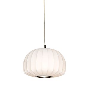 Coote 1 Light Pendant Small Nickel / White - Coote PE35-WH