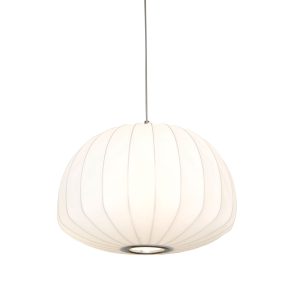 Coote 1 Light Pendant Large Nickel / White - Coote PE50-WH