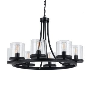 Largo 8 Light Chandelier Large Oil Bronze / Clear Glass - LARGO PE8-OBCL